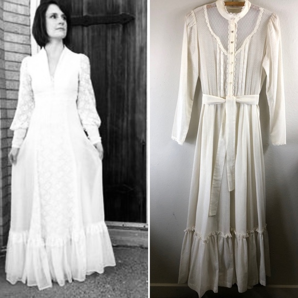 Gunne Sax Dresses & Skirts - Vintage 1970s Gunne Sax Dress Ivory Boho Lace